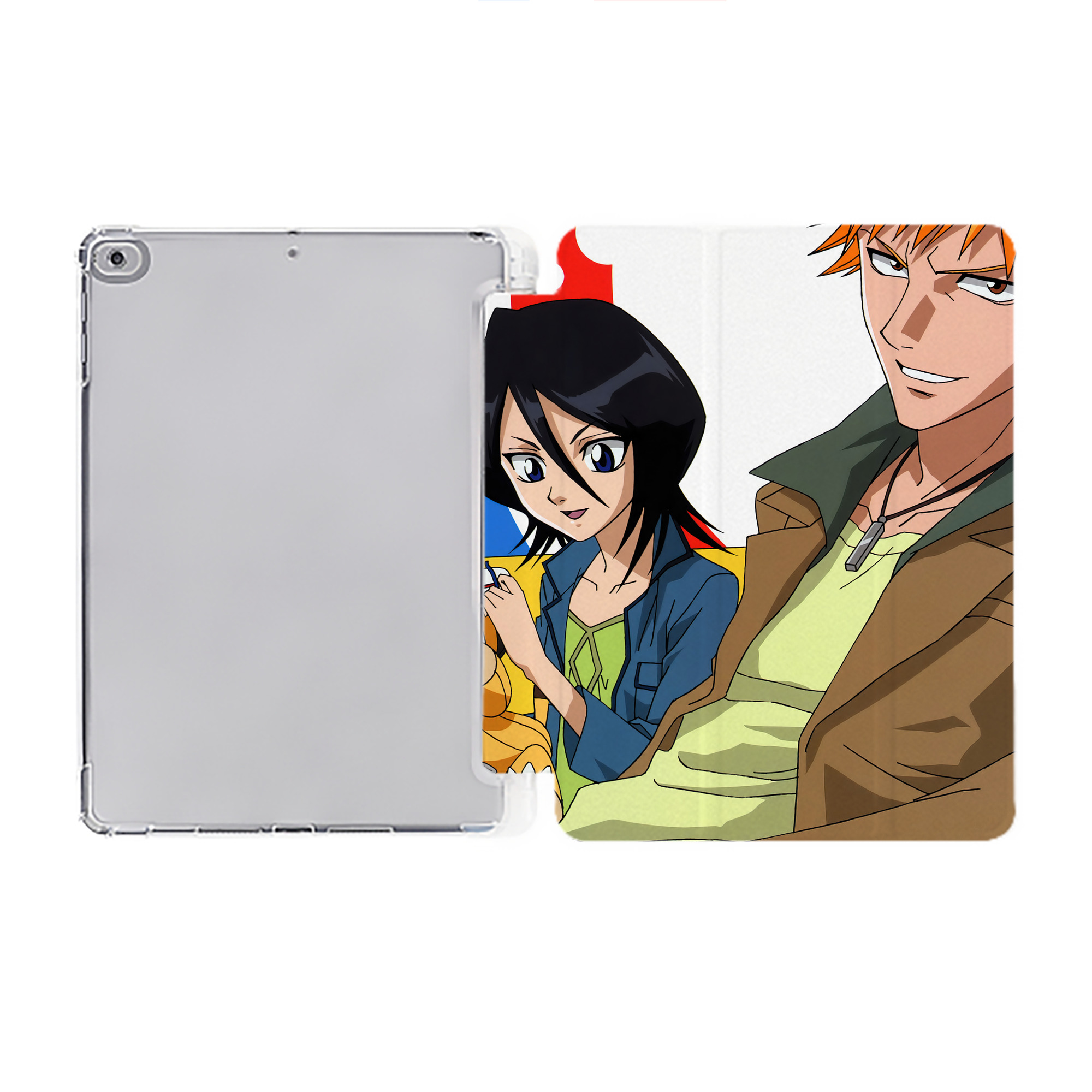 （画像用） ブリーチ BLEACH IPad ケース ペン収納付き 三つ折りスタンド PUレザー×シリコン 対応機種9.5/10.5/10.9インチ